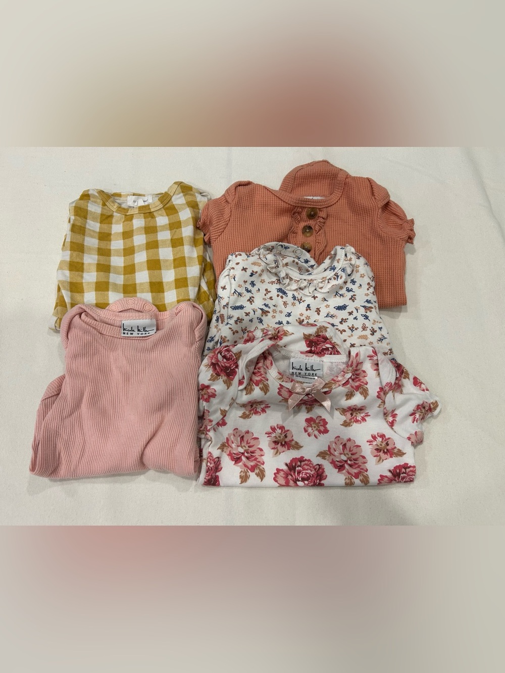 5 cute baby girl onesie bundle